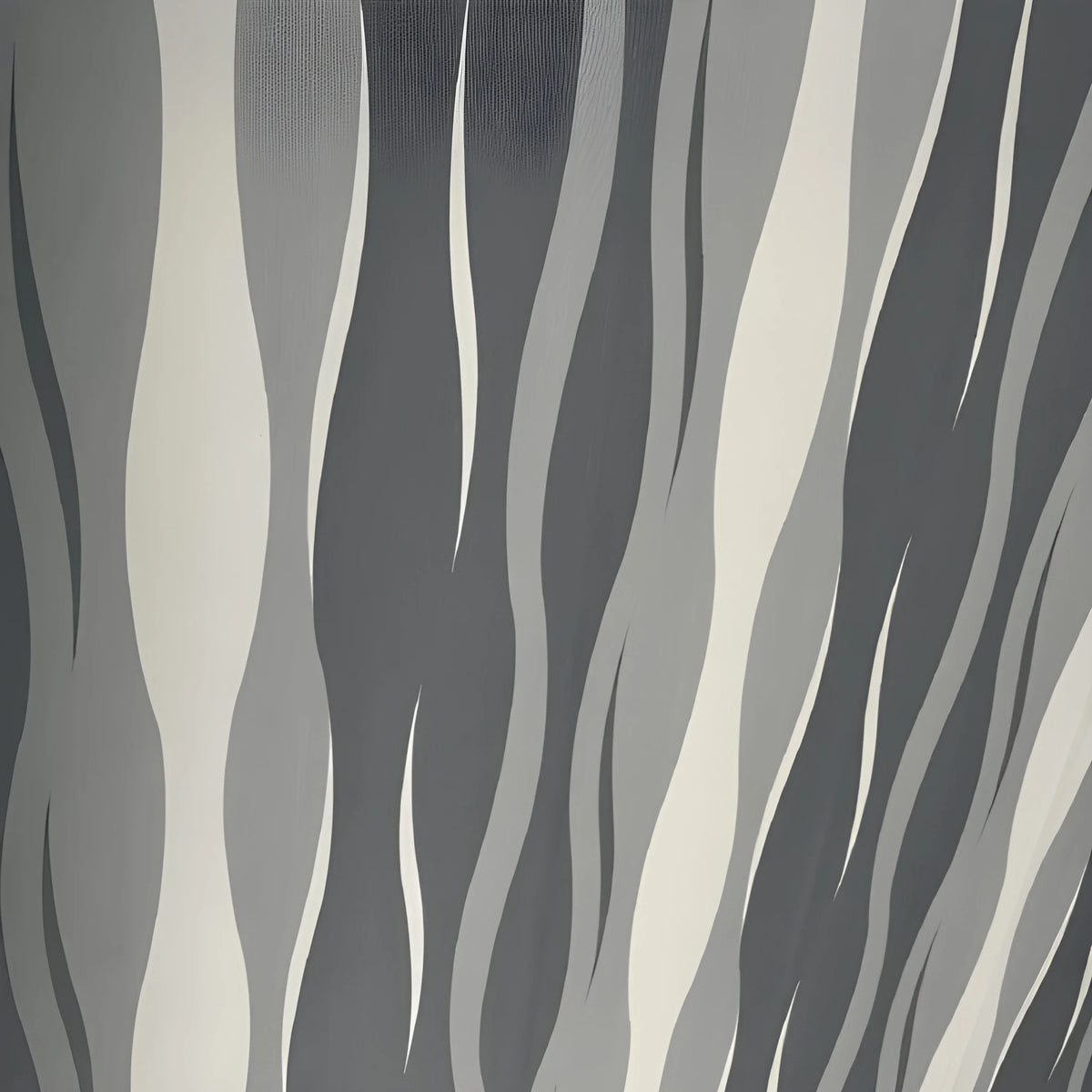 Close-up of the Vantrix electric awning canopy showing its gray-and-white flowing stripe pattern.