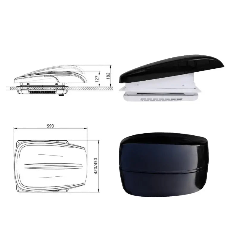 Cryonex Roof Ventilation Fan – 14” x 14” RV/Van Roof Vent