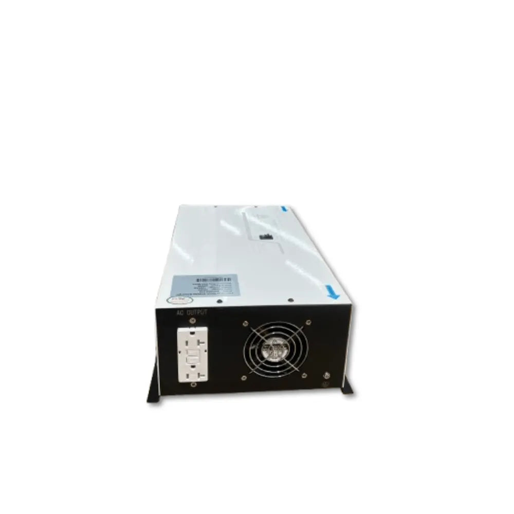 Side view of Bear Power 2000W ultra-thin inverter showing compact wall-mount profile for van electrical bay