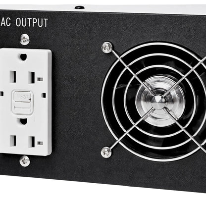 Side profile of Bear Power 2000W marine and industrial grade inverter charger showing heat sink and cooling vents