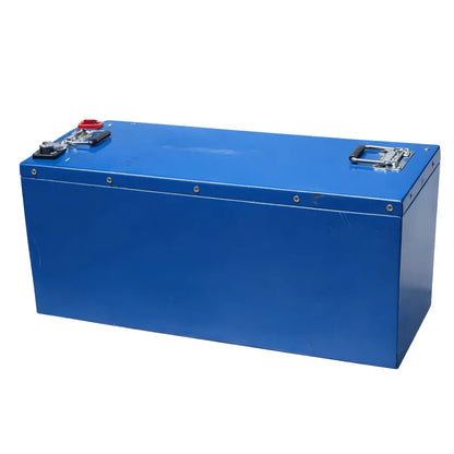 VanTrix lithium battery top view with integrated BMS and Grade A LiFePO4 cell construction