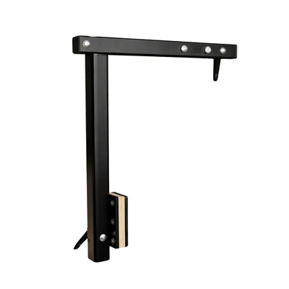 VanTrix table mount installed in camper van showing space-saving rotation for dining or work setup