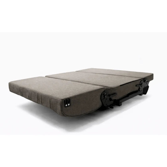Side view of NovaLux Duo XR dual van seat showing premium swivel and seat-to-bed conversion mechanism