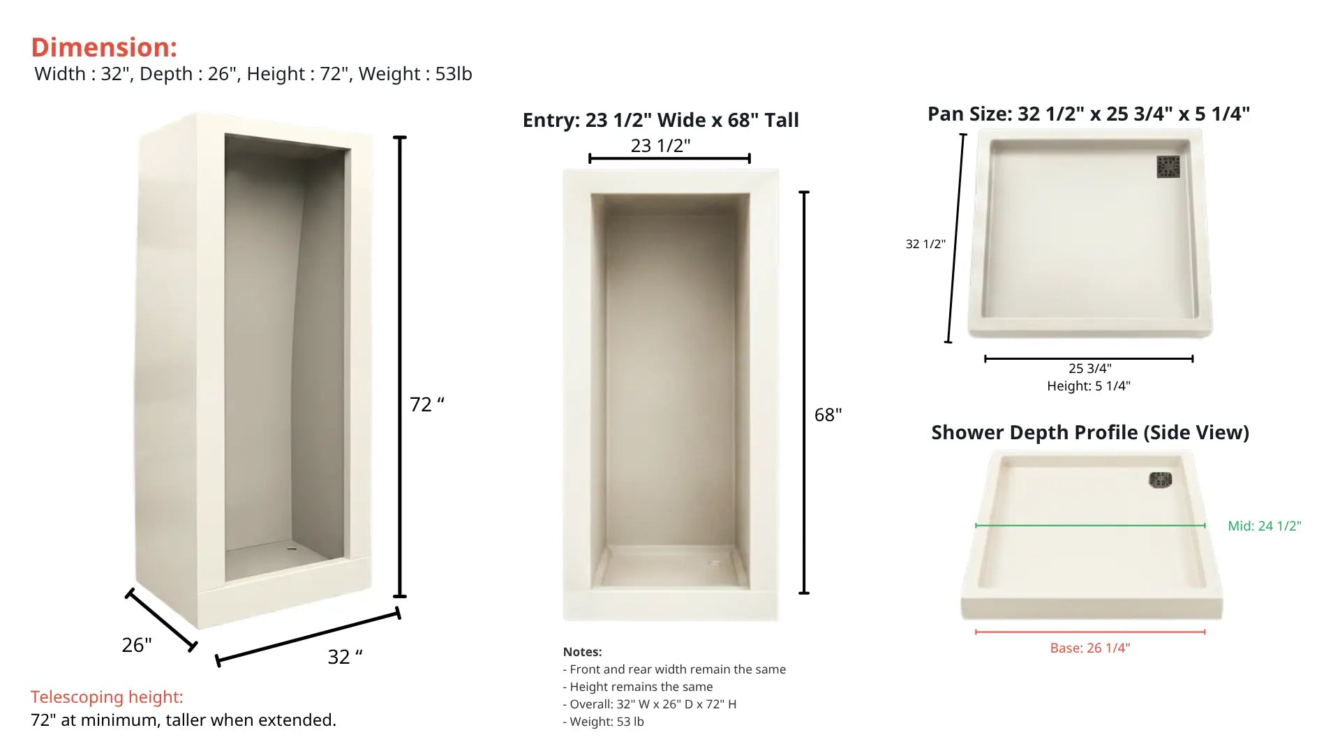Product dimensions