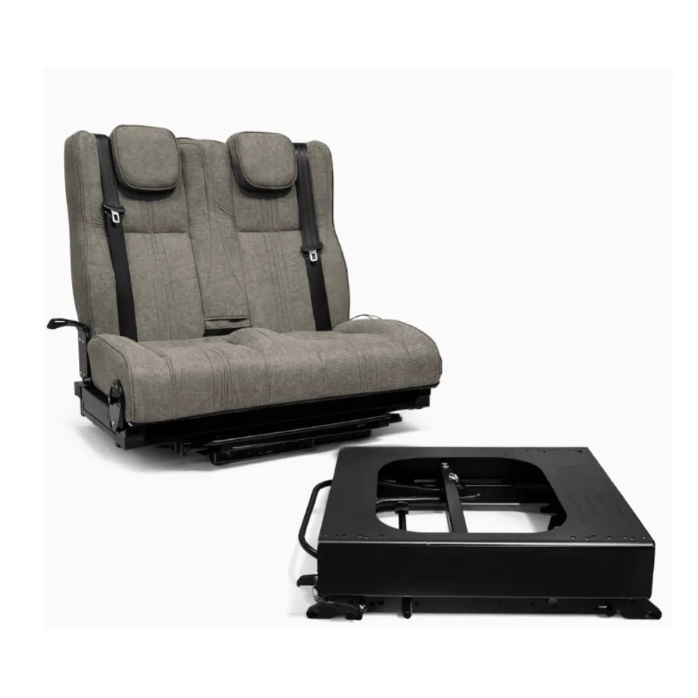 Detail of NovaLux Duo XR swivel base and mounting hardware for Sprinter, Transit, and ProMaster