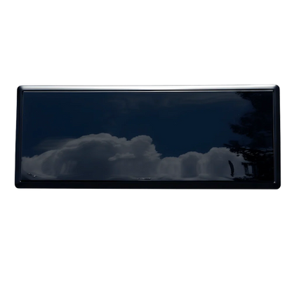 Rectangular tinted van window glass with dark reflective surface, isolated on white background