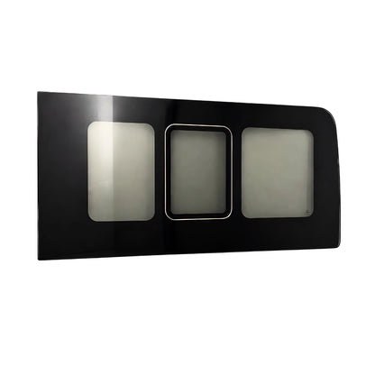 Glacier View rear flush sliding window dimensions reference for Sprinter 144, 170, and EXT