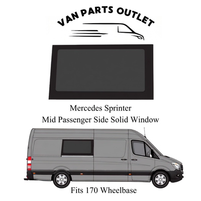 Glacier View Mercedes Sprinter mid passenger side solid window - fits 170 wheelbase (wb-170)