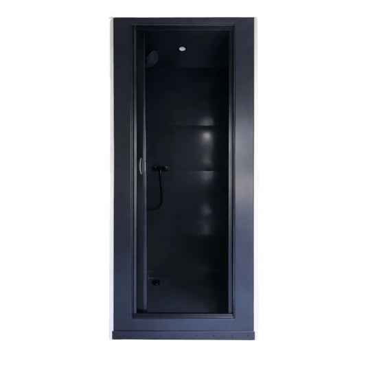 Vankea 32 inch aluminum camper van shower enclosure for Sprinter, ProMaster, and Transit high-roof builds — lightweight, rust-proof wet bath