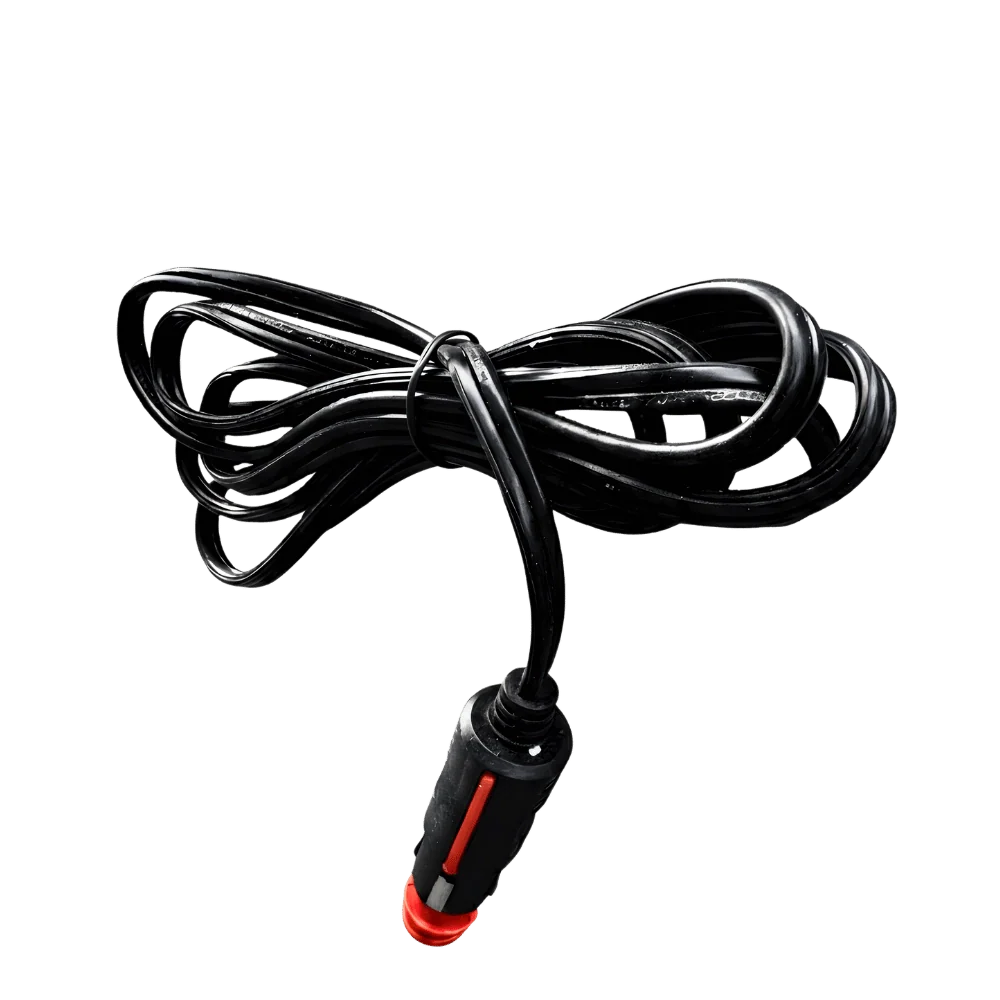 12V car cigarette lighter power cable for van accessories on black background