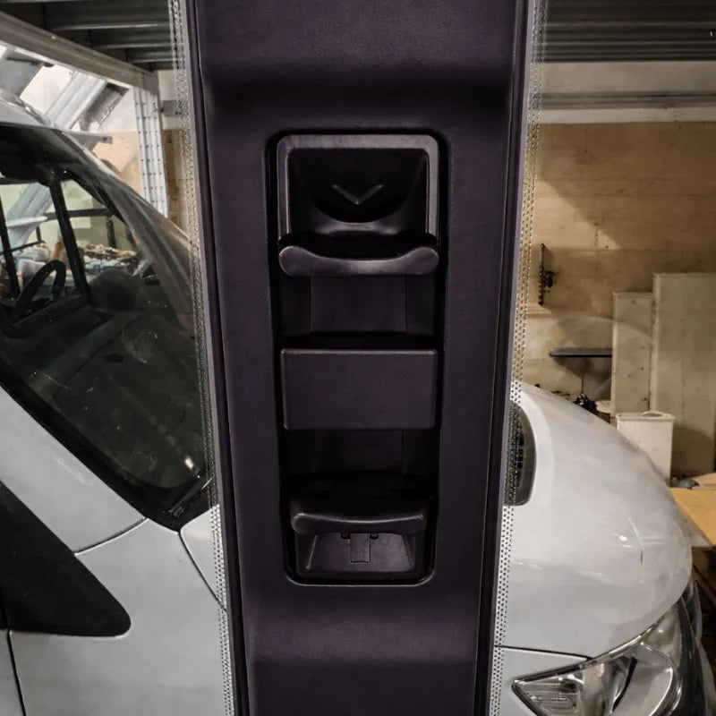 Glacier View Sprinter rear driver-side flush window interior with integrated bug screen