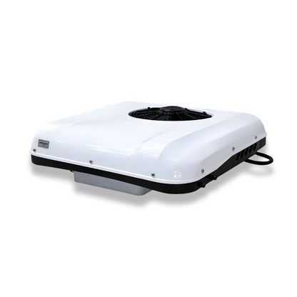Cryonex 12V rooftop AC unit installed on camper van for inverter-free off-grid air conditioning