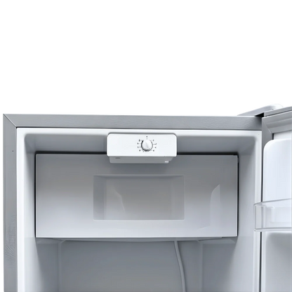 Van refrigerator freezer interior with adjustable temperature control dial