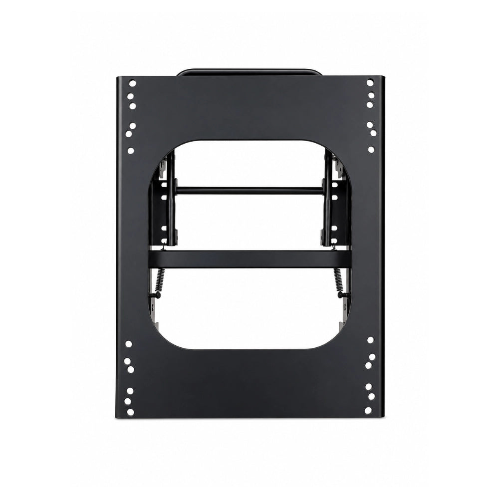 Side view of NovaLux floor base showing powder-coated steel construction for van seat mounting