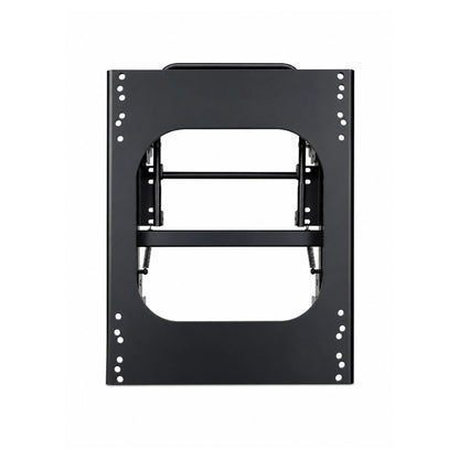 Side view of NovaLux floor base showing powder-coated steel construction for van seat mounting