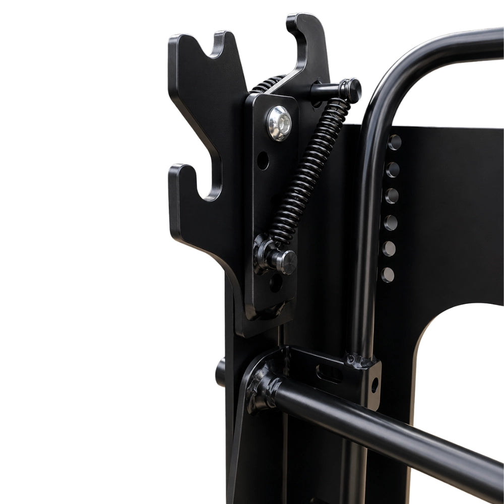 Angled view of NovaLux floor base for permanent camper van seat mounting