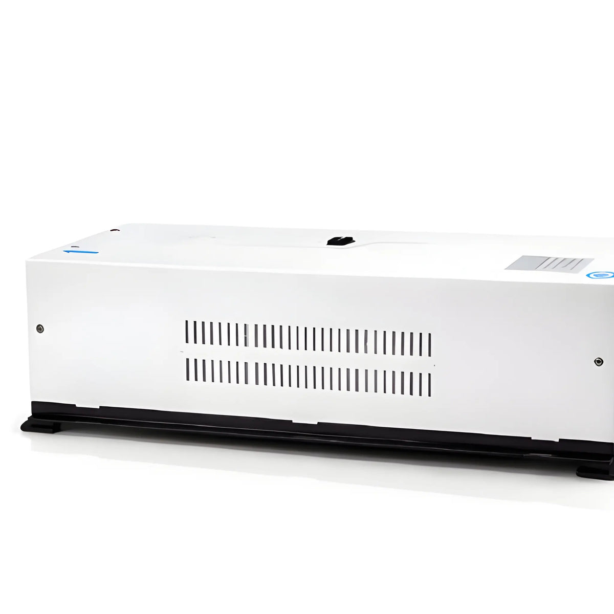 Side view of the Bear Power 2000W inverter charger showing the ventilation slots, top switch and mounting rail.