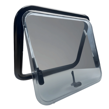 Glacier View bubble awning van window - 19.5 inch curved bubble glass for extra shoulder room in van bunk areas