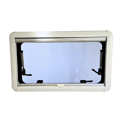 Detail of Glacier View bubble window double-pane insulated acrylic and tinted privacy finish
