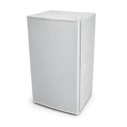 Angled exterior view of the Cryonex BC83A 83L camper van compressor fridge with its silver door closed.