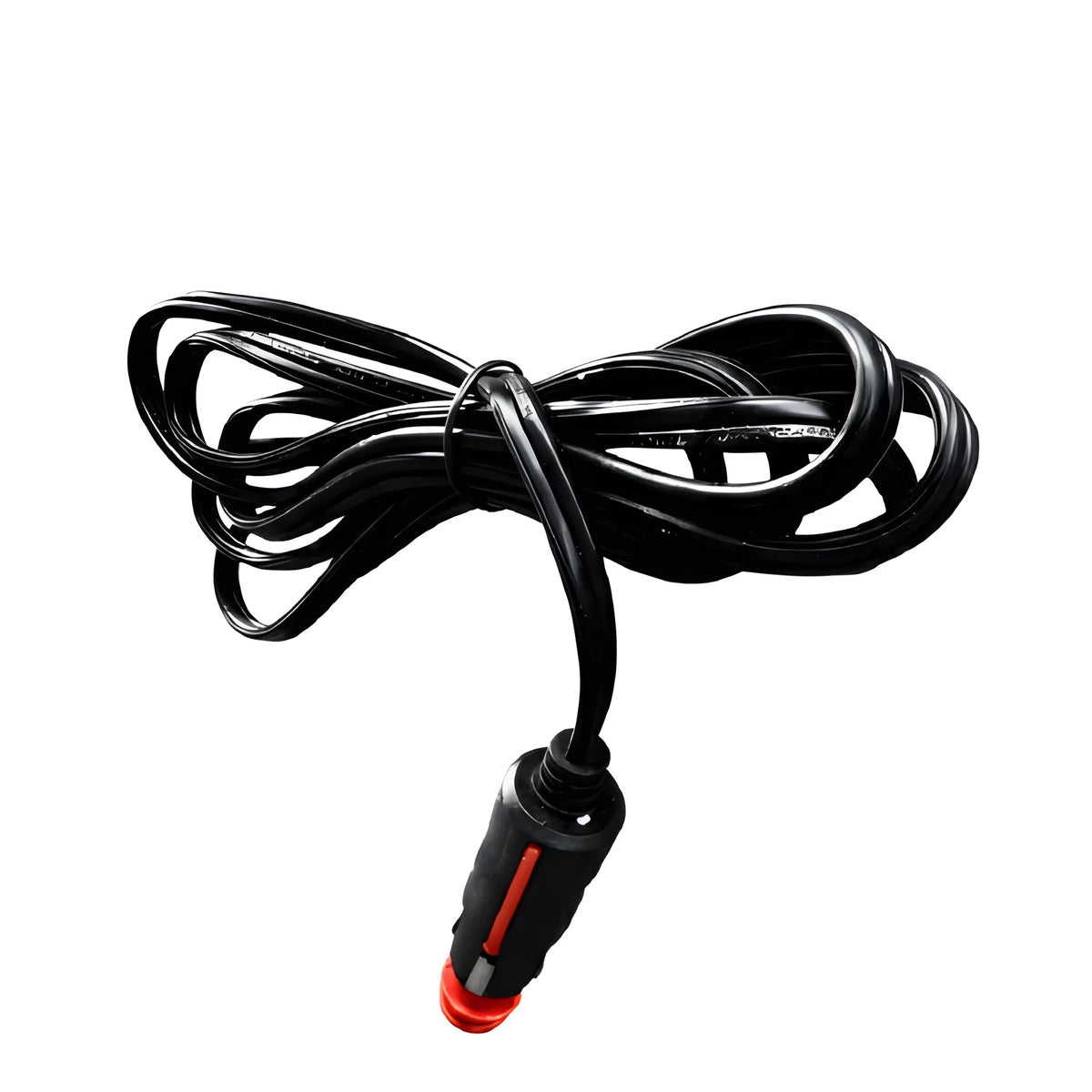 DC power cable with vehicle accessory plug for the Cryonex BC83A camper van compressor fridge.