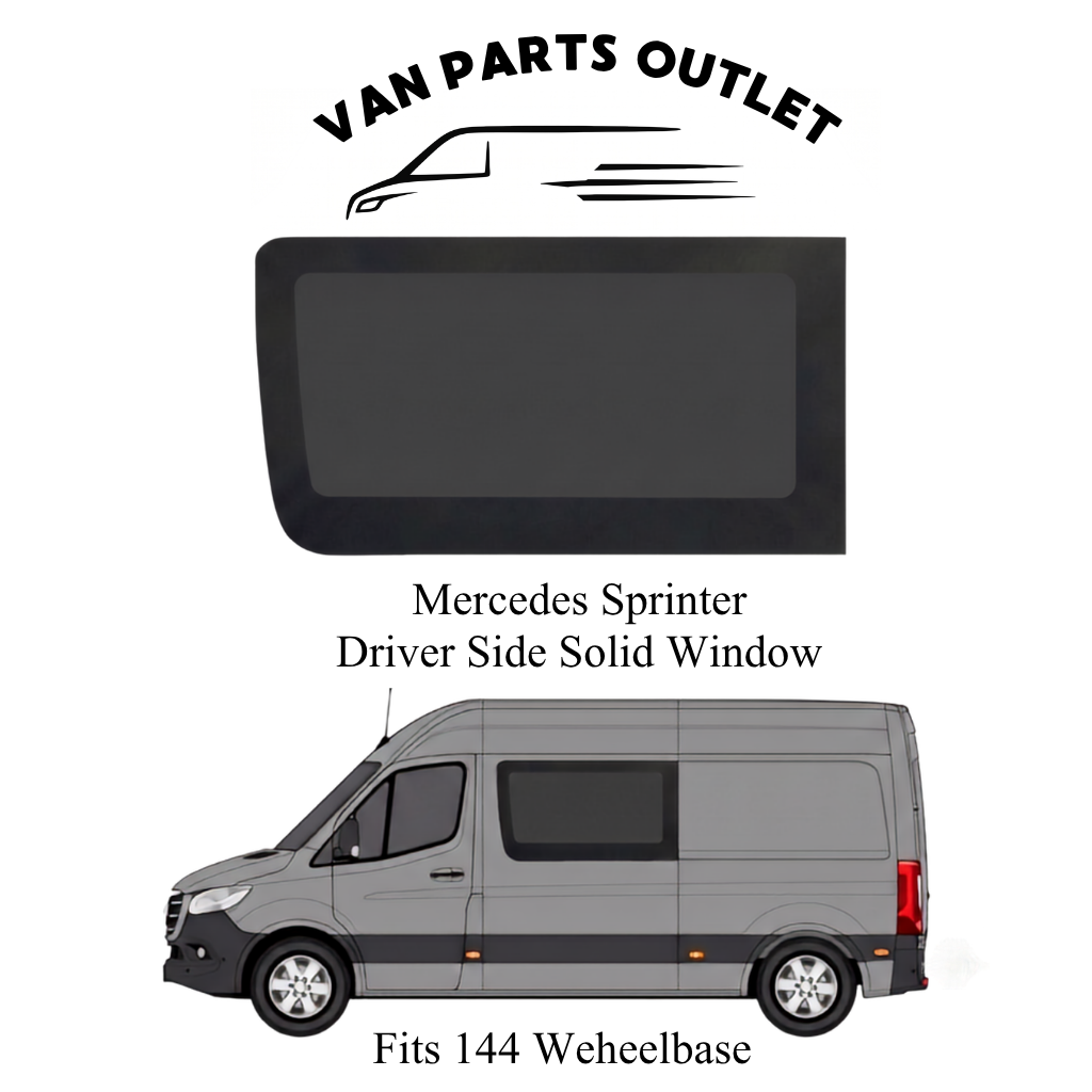 Glacier View Mercedes Sprinter driver side solid window - fits 144  (wb-144 )