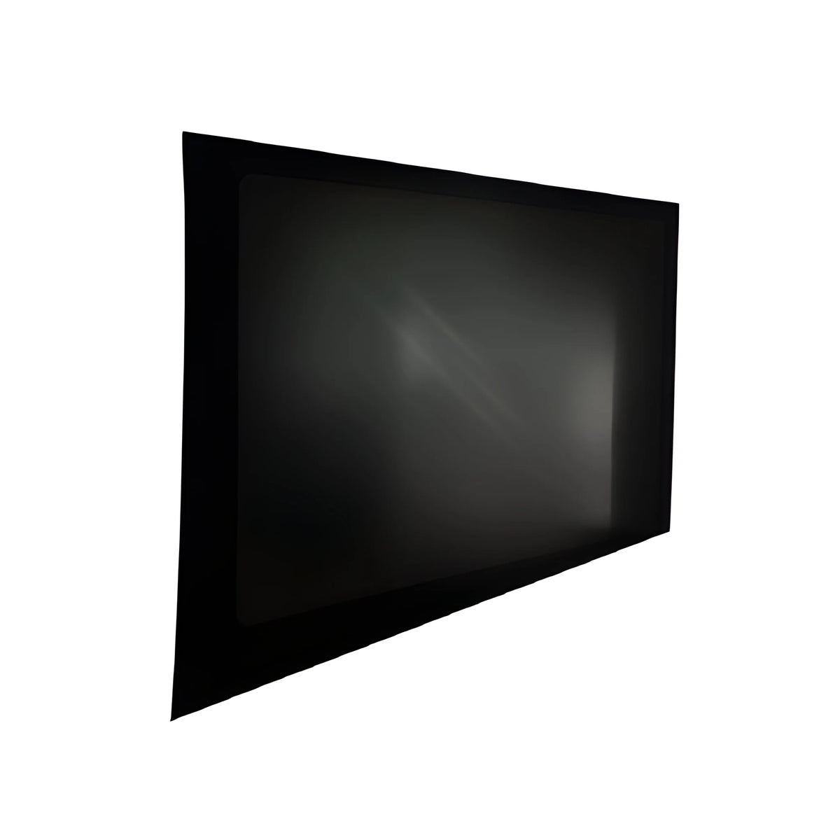 Oblique view of the Glacier View mid driver-side solid window for a 170-inch Sprinter, showing its glass edge and tinted surface.