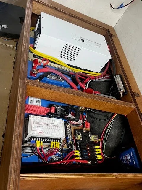 VanTrix LiFePO4 battery installed in camper van electrical bay for 24,000+ cycle off-grid power