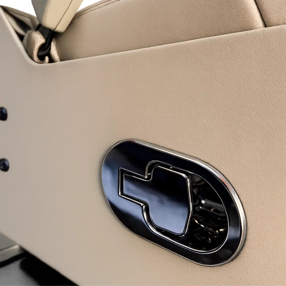 NovaLux Solo Captain Seat diamond-perforated beige upholstery detail with double-stitched edges