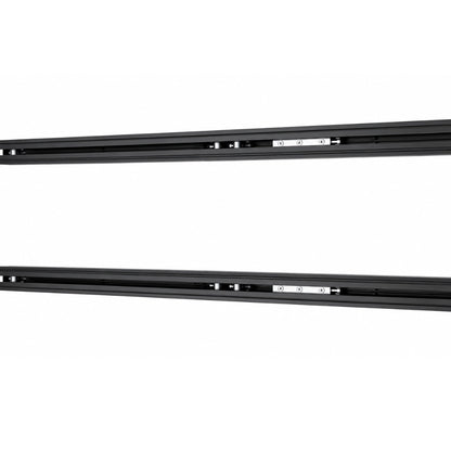 Floor track end cap and rail detail for NovaLux camper van seat system