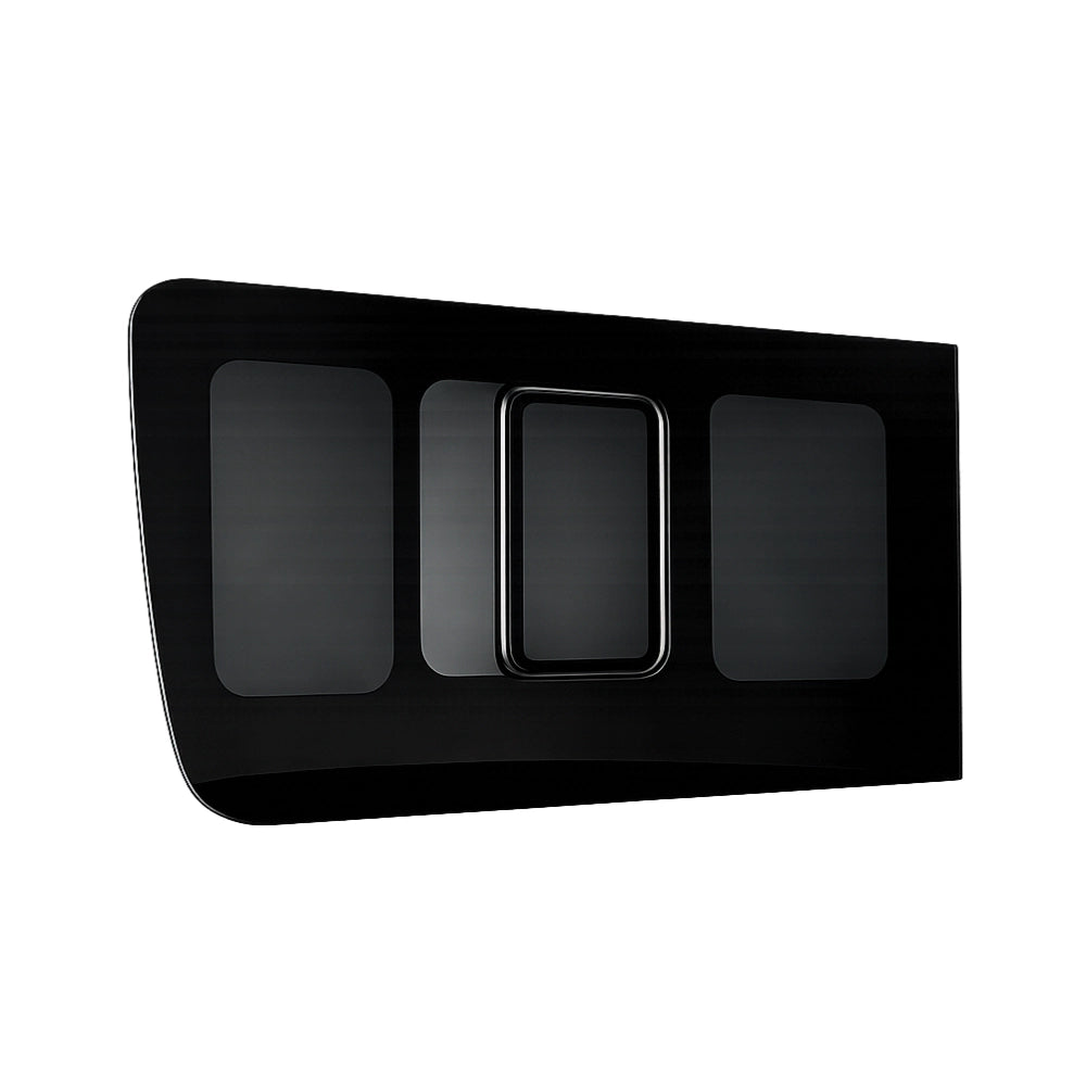 Glacier View Sprinter flush sliding window installed showing factory-style flush exterior aesthetic