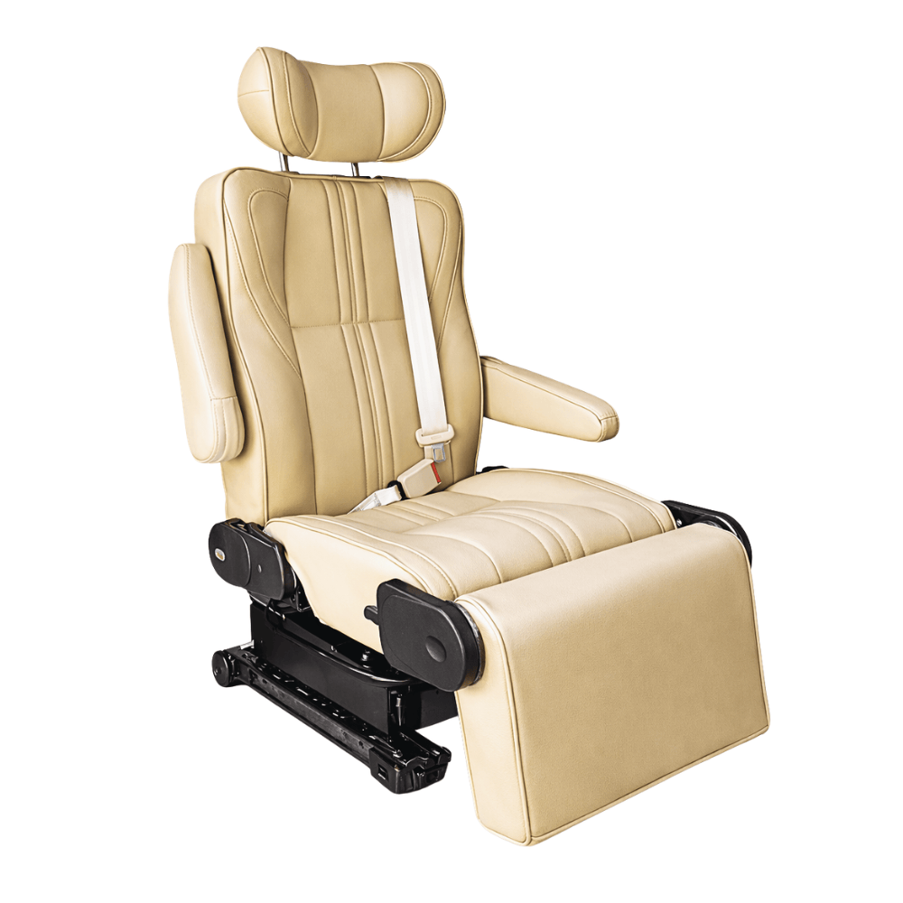 NovaLux Solo GT in deployed recline position showing premium leather finish and adjustable back