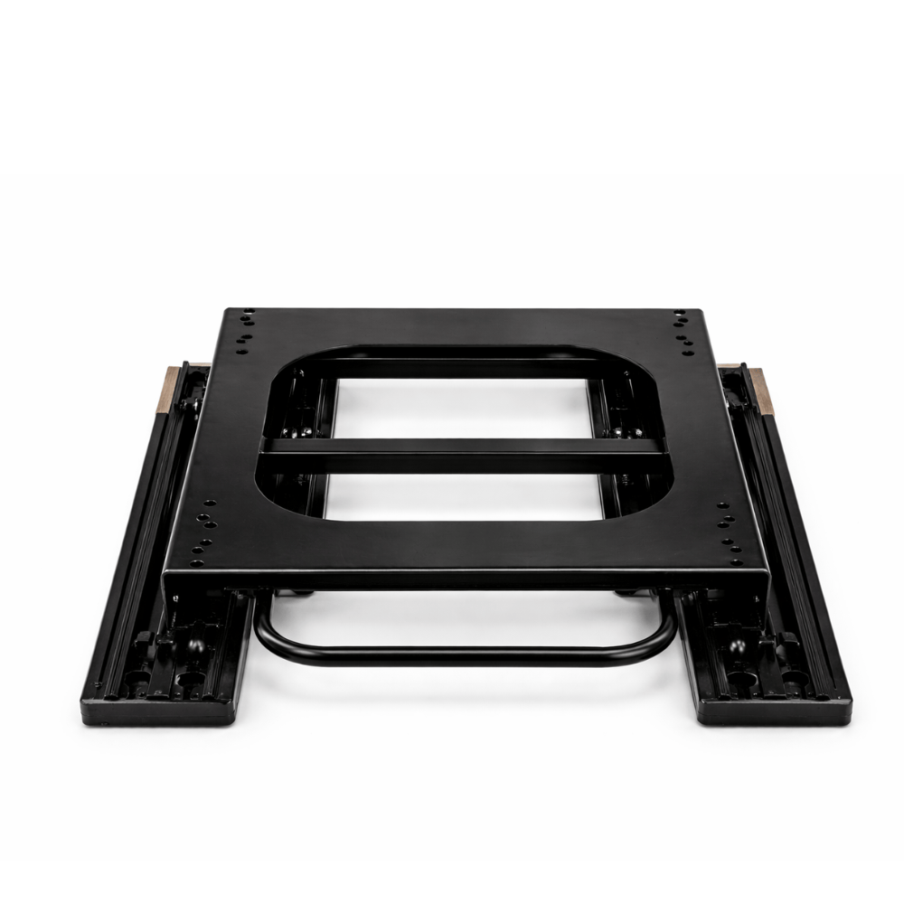 Detail of NovaLux Solo GT recline lever and adjustment hardware for camper van captain seat