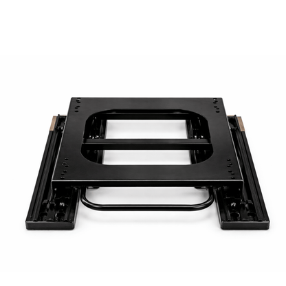 Detail of NovaLux Solo GT recline lever and adjustment hardware for camper van captain seat