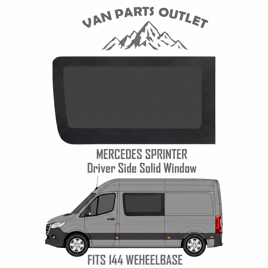 Glacier View Mercedes Sprinter driver side solid window - fits 144 wheelbase (wb-144)